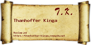 Thanhoffer Kinga névjegykártya